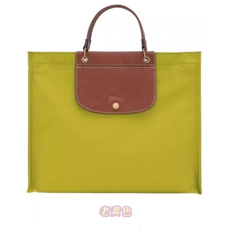 Large Laptop Tote Bag Women Men Soft Genuine Leather Handheld Briefcase With Multi-Compartment Organizer Lightweight