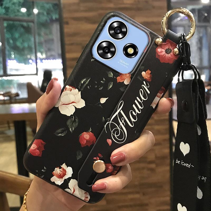 Fashion Design Soft case Phone Case For ZTE Blade A73 4G/V50 Smart Silicone Lanyard Shockproof Back Cover Dirt-resistant