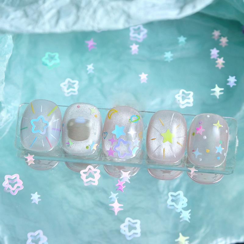Iridescence Stars Moons Glitter Nails Accessories Decor Mermaid Sequin Nail Art Supplies For Professionals Flakes Nail Parts