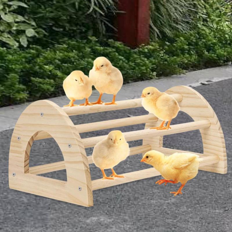 Parrot Perch Bird Stand Wooden Roosting Bar Chick Gym Chicken Toy for Poultry Rest Training