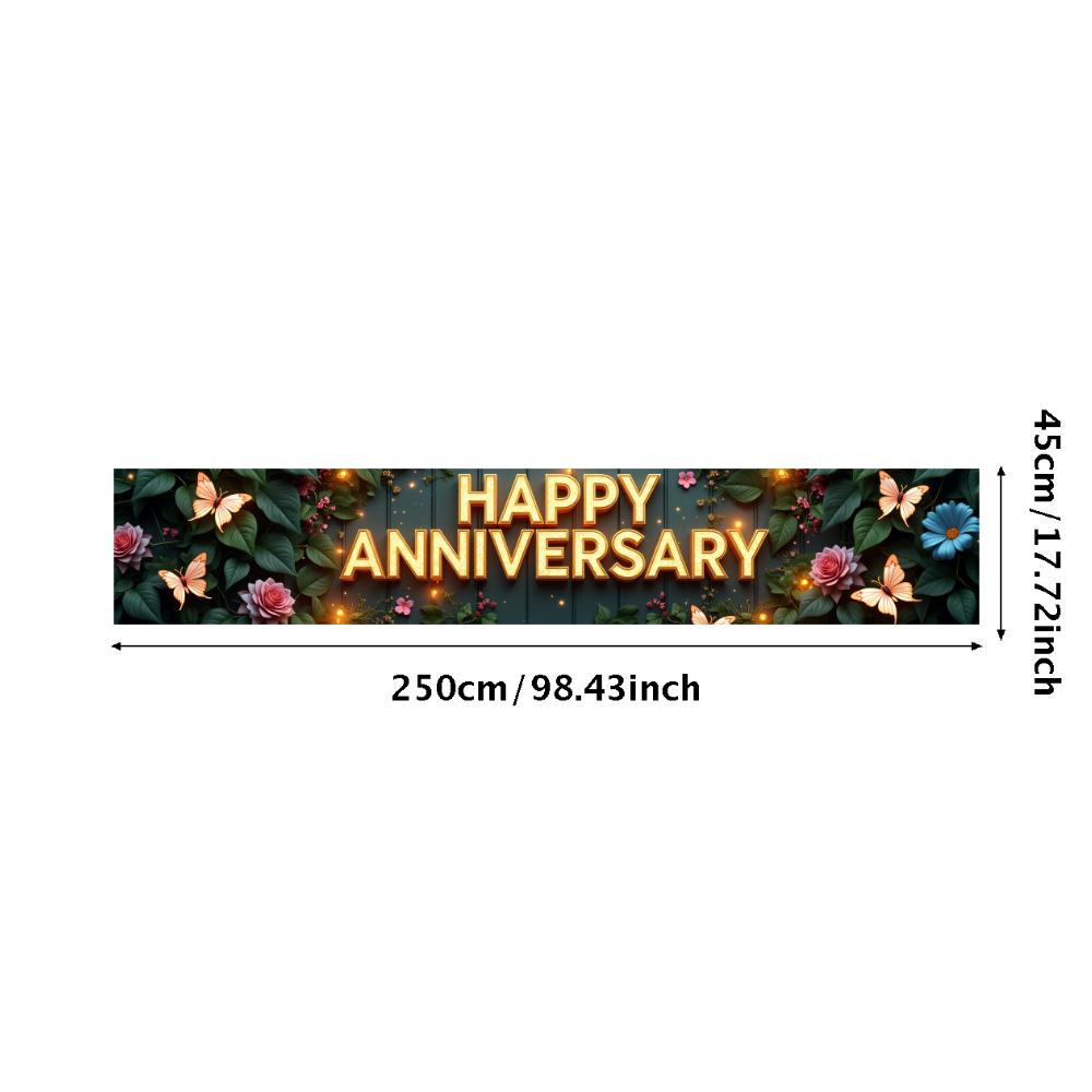 Indoor Anniversary backdrop Special Photography Reusable Event celebration Decorative Butterfly banner for Anniversary
