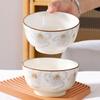 Peace and Joy 10-Piece Glazed Ceramic Rice and Noodle Bowl Set, 5-Inch