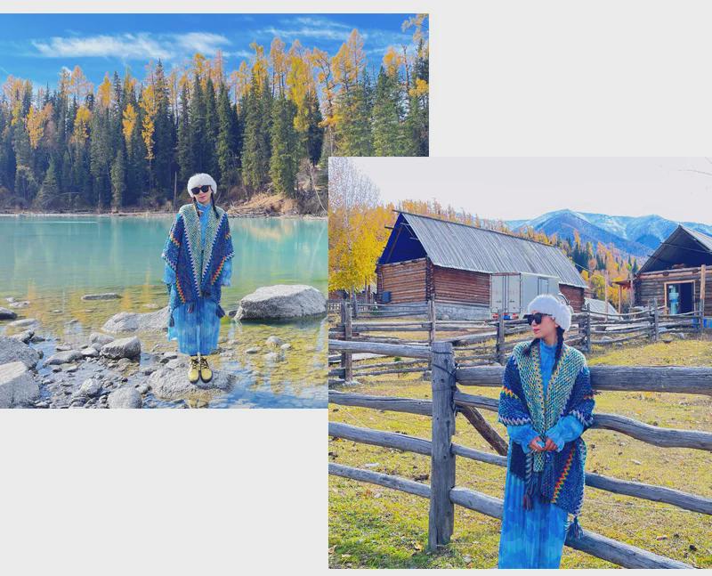 Ethnische Xinjiang Qinghai Reiseumhang & Schal: Stilvolles Fotoshooting-Tuch für die nordwestlichen Grasländer