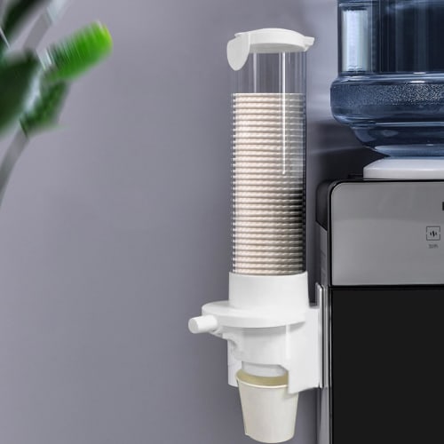 Wall-Mounted Paper Cup Dispenser with Push-Button Operation, Automatic Dispenser, Fits 7 Oz. Cups, Ideal for Home, Parties, and Hospitals