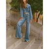 Za2024 Fall New Women's Clothing High Waist Casual Fashion All-Matching Slimming and Wide Leg Denim Pants 6164162
