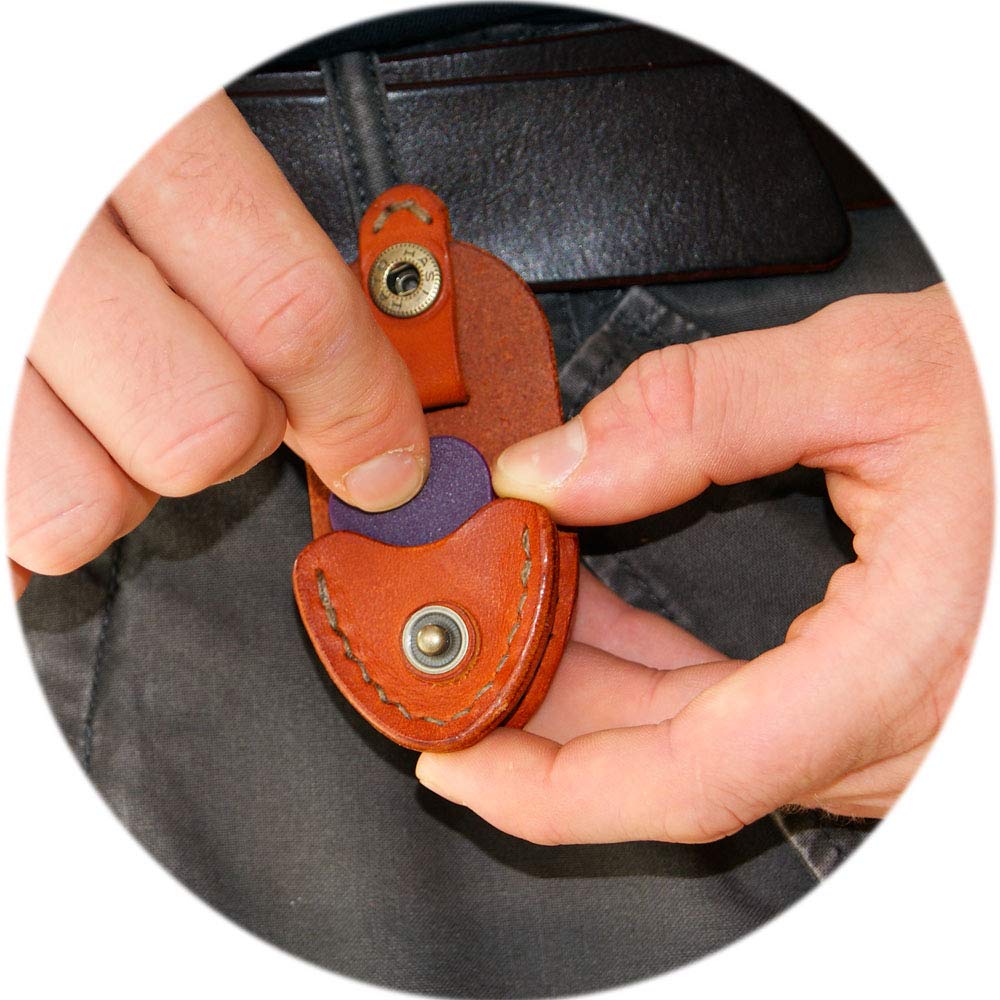 Bottega Glicine Pick Case Fully Premium Italian Leather [Dark Brown] - Vegetable-Tanned