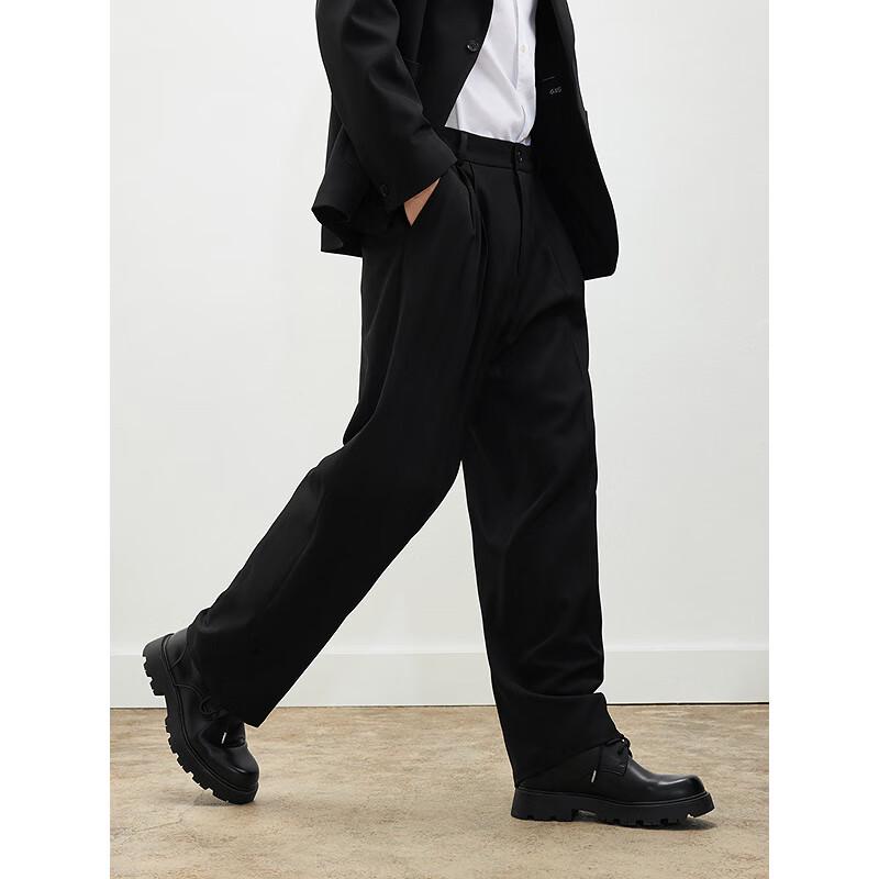 GXG Men's Black Straight-Leg Trousers