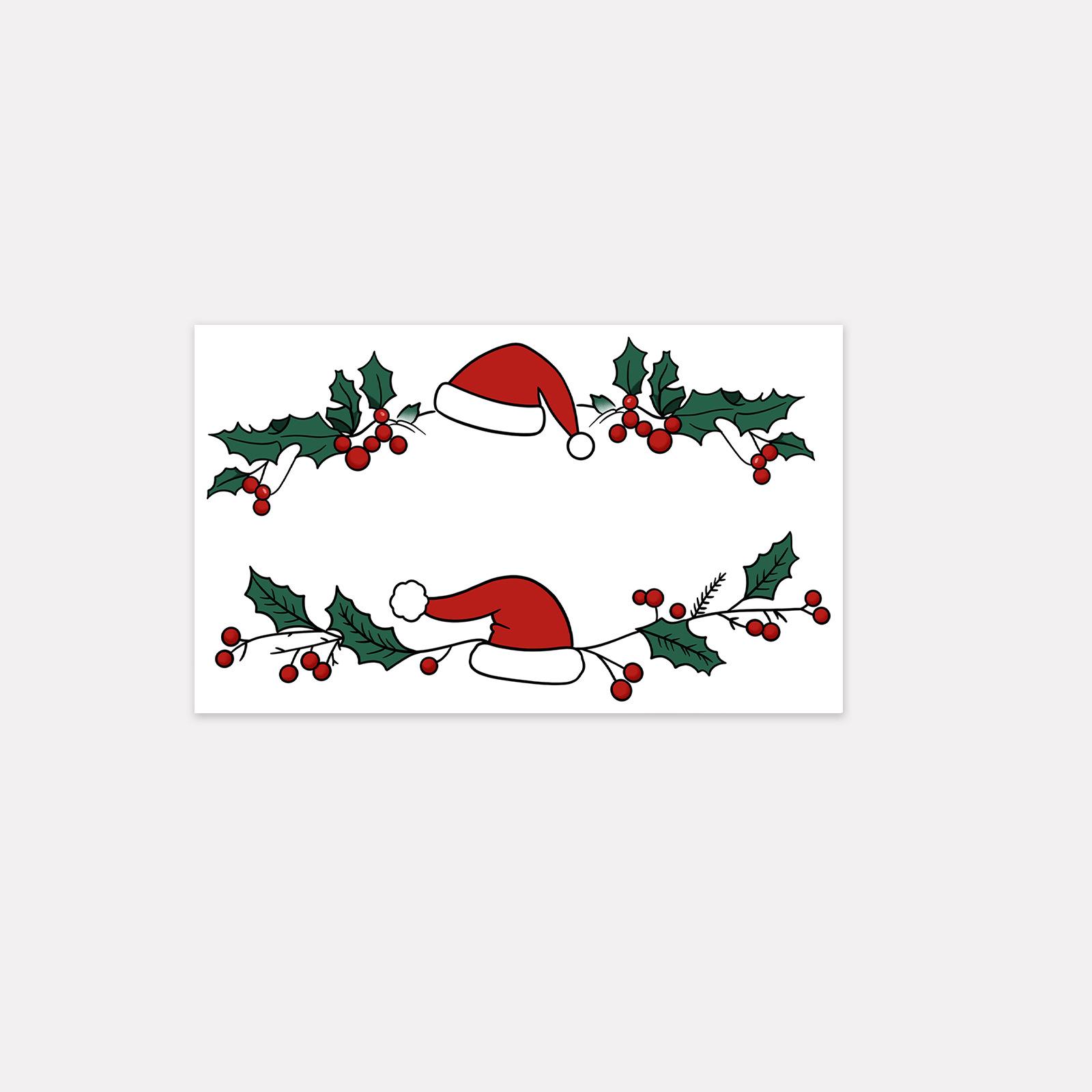 Christmas Makeup Face Sticker Cute Sweet Creative Christmas Hat Christmas Day Temporary Tattoo Sticker 15*9