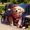 1pc Christmas sweater Outdoor Flannel Blanket , Machine Washable Perfect Gift for Birthday , Holiday Travel Accessory , Durable Material