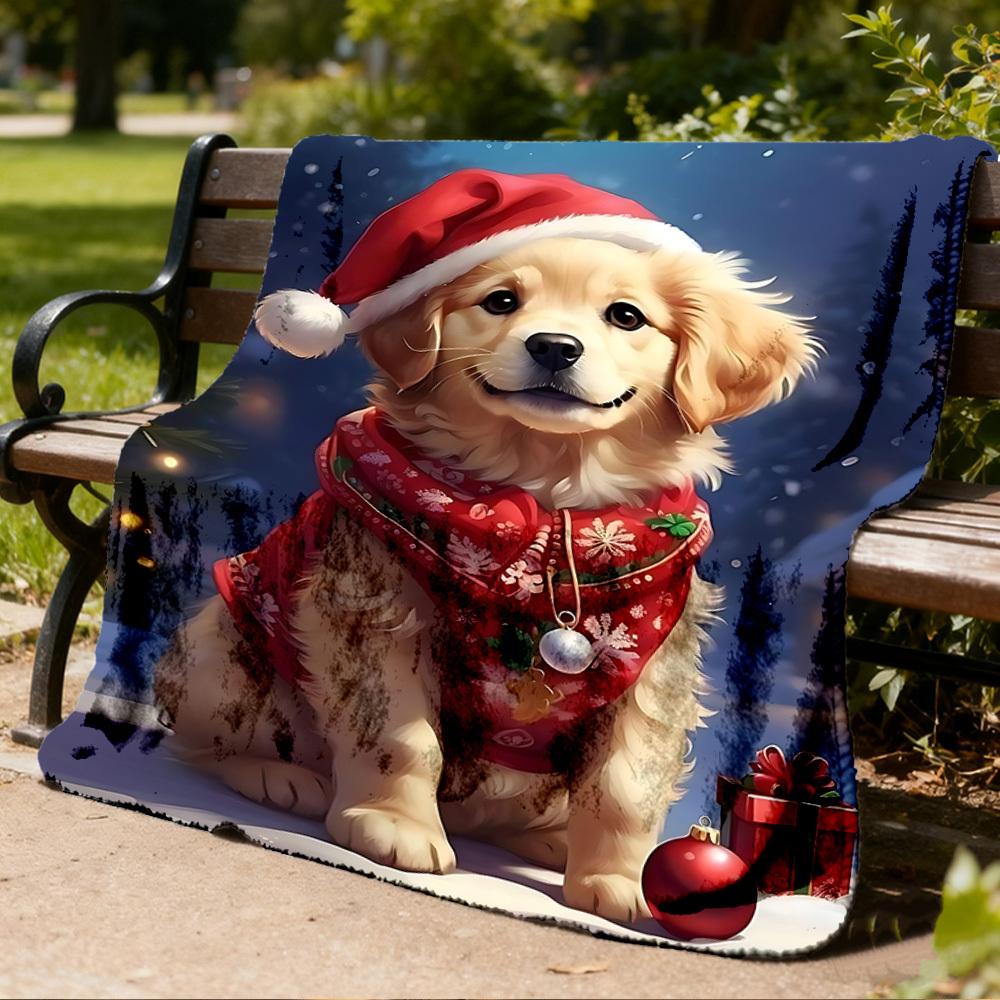 1pc Christmas sweater Outdoor Flannel Blanket , Machine Washable Perfect Gift for Birthday , Holiday Travel Accessory , Durable Material