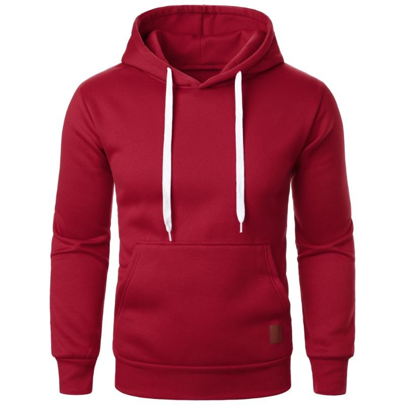 Męskie Codzienne Bluzy z Kapturem na Sznurki Koszulki z Długim Rękawem Streetwear na Zewnątrz Jednokolorowe Lekkie Pulowery