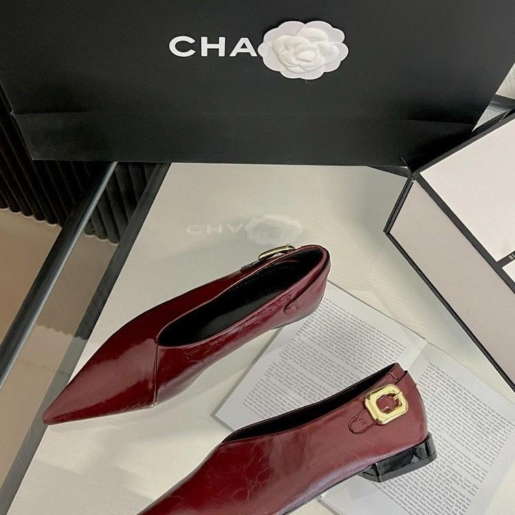 Fashion New Women's Boat Shoes Pointed Toe High Heels Small Heels Formal Shoes Coffee Color Office Work Metal Buckle Women's Shoes