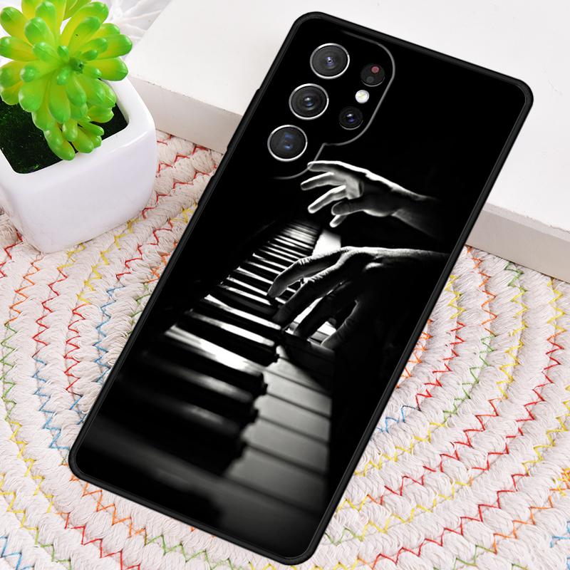 Music Piano Elegant Silicone Phone Case For Samsung Galaxy Note 10 Pro S26 S25 S24 S23 S22 S21 Plus S25Ultra Capa Cover