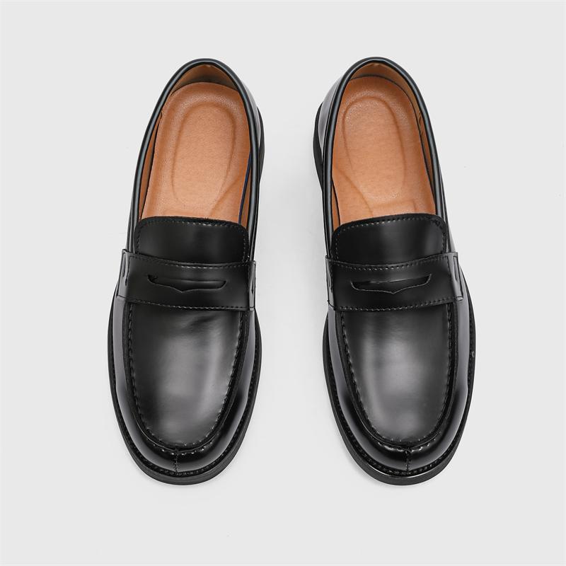 Fashion British Style Genuine Leather Soft Bottom Loafers Men Casual Leather Business Shoes Brand Walking Loafers Slip on Driving Shoes