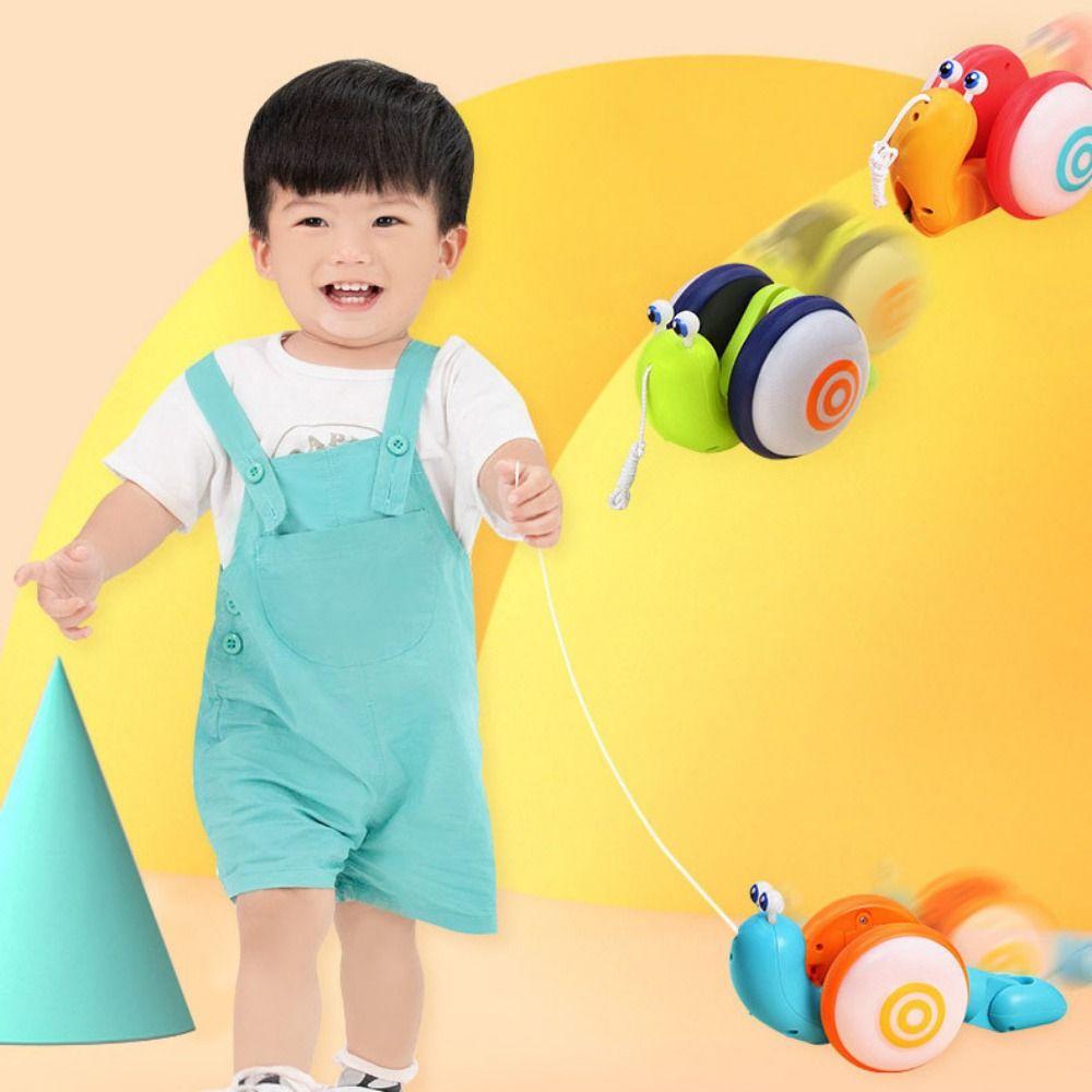Apprendre à marcher - Jouet escargot à tirer - Trotteur pour bébé - Jouet escargot à tirer - Éveil à la marche