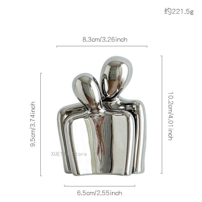 1PC Romantic Love Embrace Statue Pottery Couple Set Bedroom Decor Ideal Valentine's Day Christmas Gift S/L Ornament