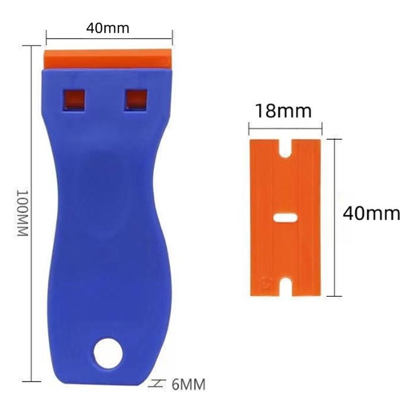 Plastic Scraper with 10Pcs Blades Multi-functional Cleaning Scrapers For Car Window Glass Sticker Removal Automotive Clean Tools