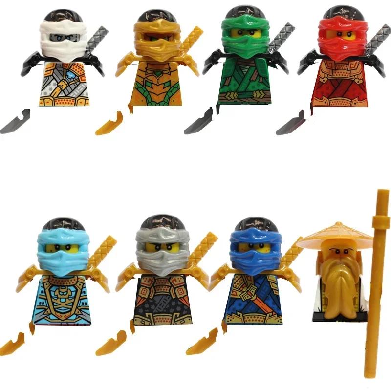 

8 шт./набор Аниме Фигурки Ниндзя Морро Надахан Ллойд Кай Джей Зейн Коул Ния Строительные блоки Мини Фигурки Кирпичики Игрушки Подарок