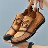 2025 New Men's Casual Leather Shoes British Trend Versatile Handmade Low-top Men's Shoes Large Size Breathable Shoes