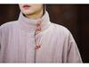 Women's Retro Chinese Style Cotton Linen Jacket with Plate Buckle - Sand Washed, Loose Fit, Padded Warmth
