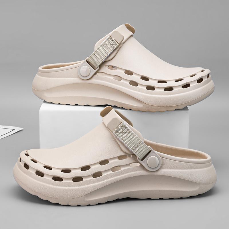 Summer Men Slippers Waterproof Outdoor Clogs Flat Sandals Beach Slippers Soft Flip Flops Platform Comfortable Casual Shoes 40-45