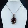 Red Flash Labradorite Pendant, 999 Copper Wire Wrapped Jewelry, Gemstone Jewelry Pendant, Handmade Wedding Gift Jewelry