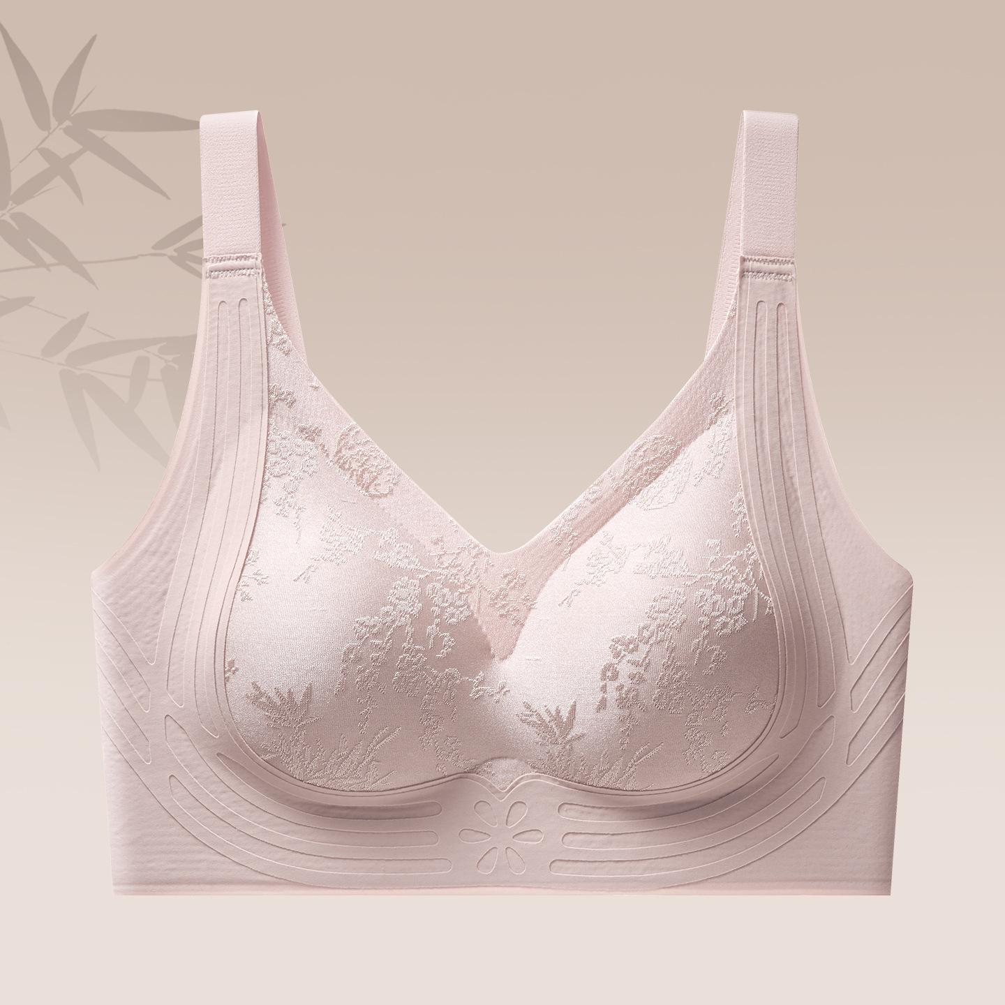 Floral Jacquard Wireless Seamless Bra S фиолетовый