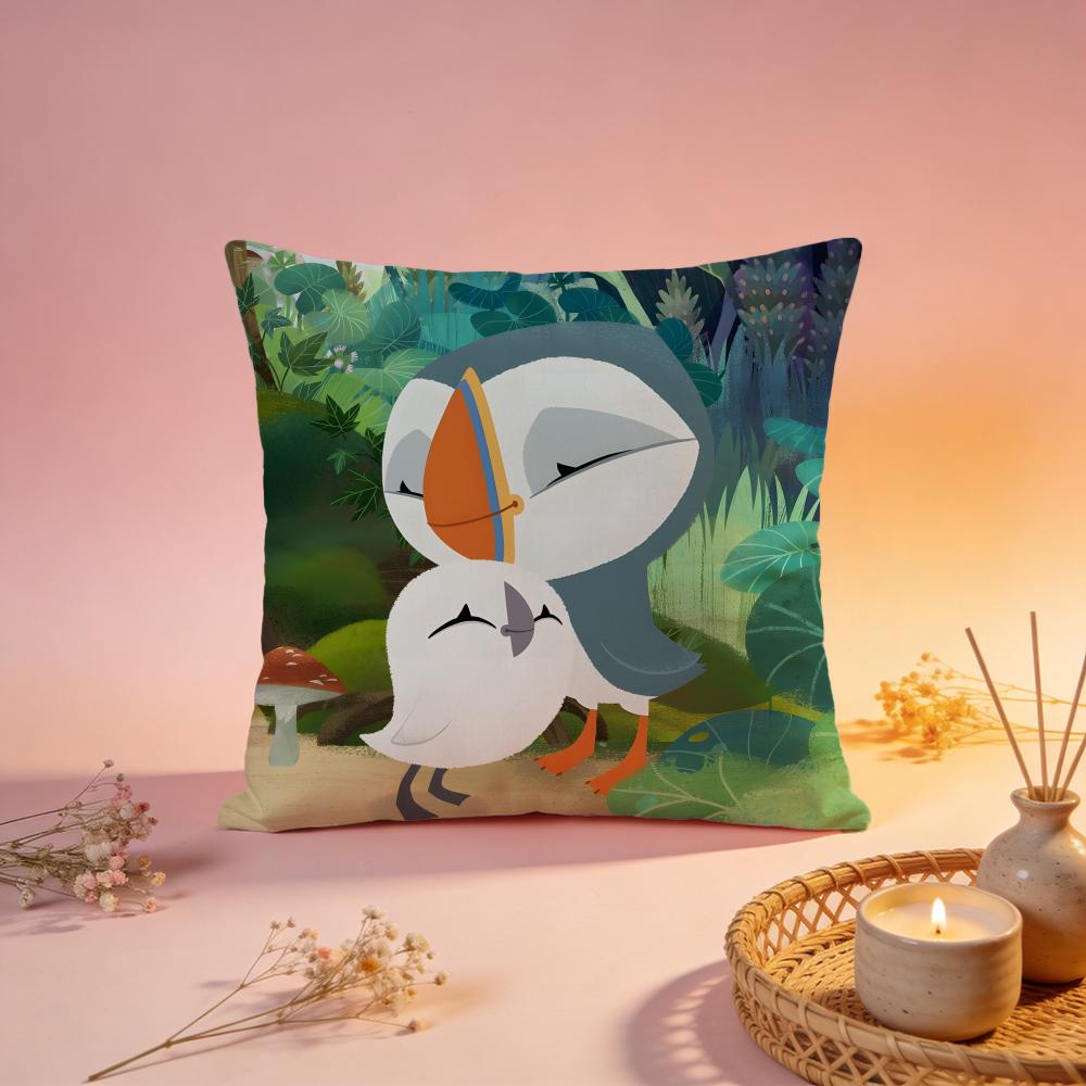 Hot PPuffin Rockiou Cushion Cover Comfortable Durable Pillow Cover MultiScene for Home Office Car Sofa