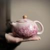 180ml Antique Pink Peony Teapot Ceramic Xishi Teapot Kaikai Ru Kiln Tea Pot Kung Fu Tea Set Accessories Underglaze Color
