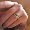 Classic Delicate Rings for Women Hollow Out Love Heart Celtic Knot White Gold Color Wedding Party Gifts Fashion Jewelry KAR397