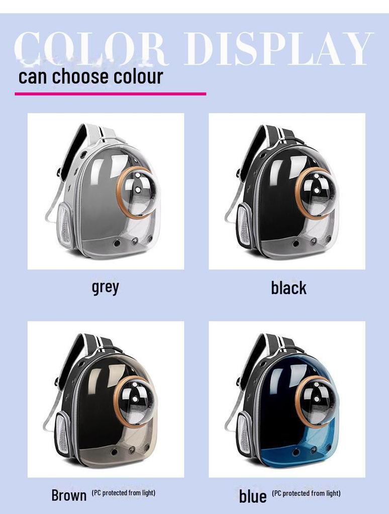 Breathable Transparent Cat Backpack: Spacious, Panoramic Capsule Design for Comfortable Outings - Dual Carry Options