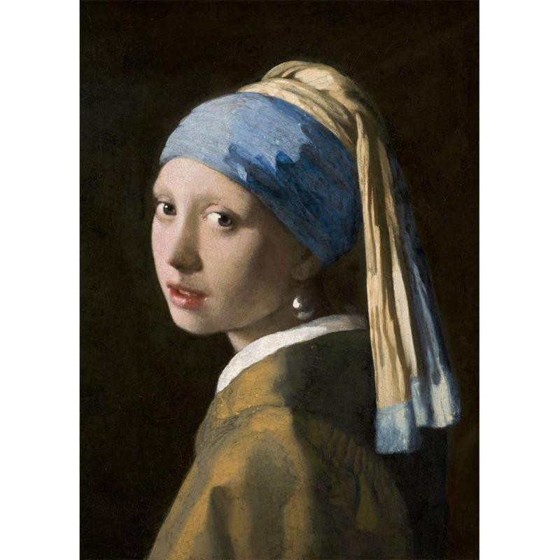 İnci küpeli ünlü kız, posterler, tuval, yağlı boya, komik köpek yavrusu, çiçekler, gitar, oturma odası için duvar sanatı, ev dekoru