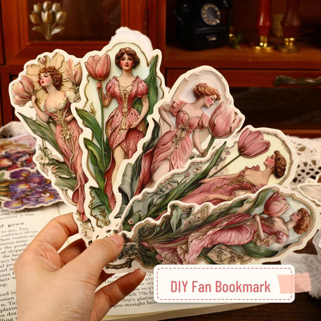 Victoria Retro Fan Bookmark & Cute DIY Stickers for Creative Planners