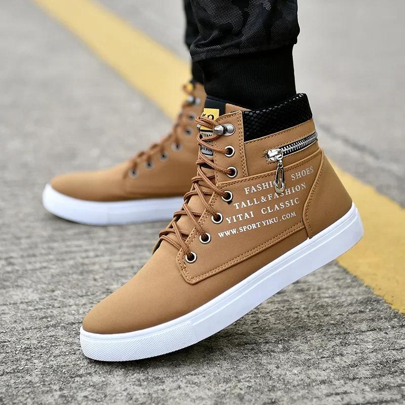 2024 boots for Men High-top Men's Vulcanized Shoes Comfortable Wear-resistant Male Flats 2024 All-match Men Canvas Shoes Tenis