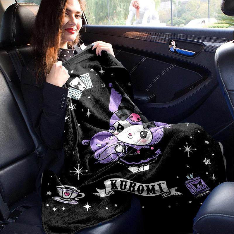 1pc Cute Kuromi's Enchanted Night Blanket, Soft Throw for Home Decor, Gift Idea, Living Room, Travel, Camping, Car Blankets, Beach, Office Naps, Suita