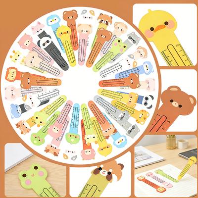 100/200pcs 10.5cm Paper Ruler Bookmarks Cute Animal Pattern Multifunctional Ruler Bookmark Stationery Gift Rewards for Students