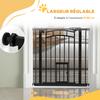 Pet Dog Safety Gate Door Automatic Closing No Drilling from 74 To 80 Cm Steel Black