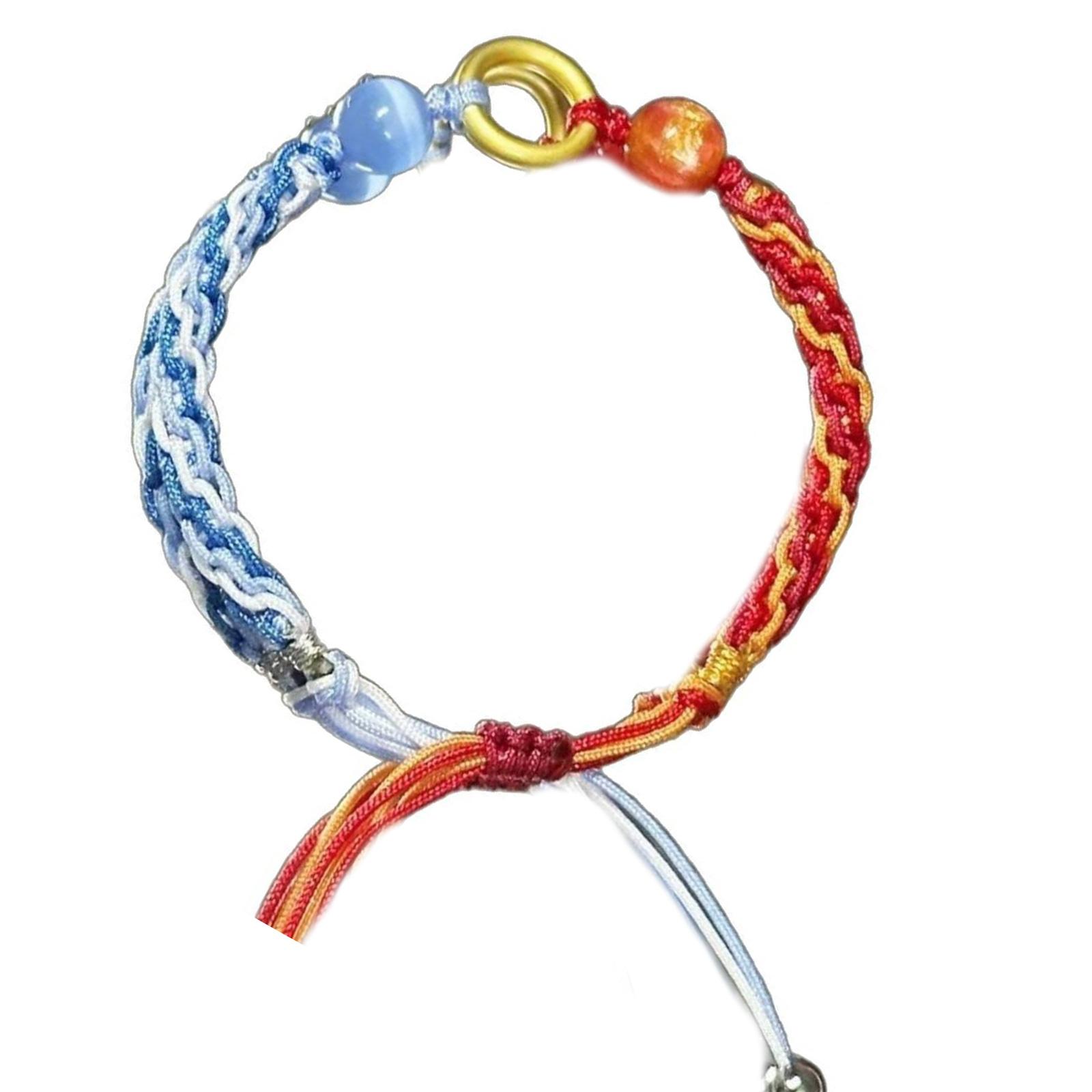 

Модный красно-синий браслет ручной работы, вдохновленный аниме, браслет дружбы, аксессуар, символизирующий глубокие связи