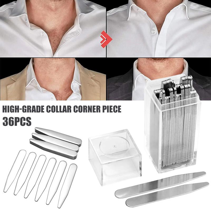 36pcs Stainless Steel Shirts Collar Stays Bones Stiffener for Mens Dress Shirt Business Party Jewelry.