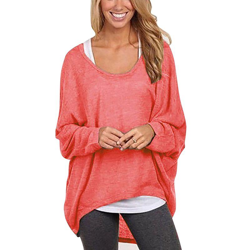 Autumn And Winter Women's Long-sleeved Casual Loose Multi-color T-shirt