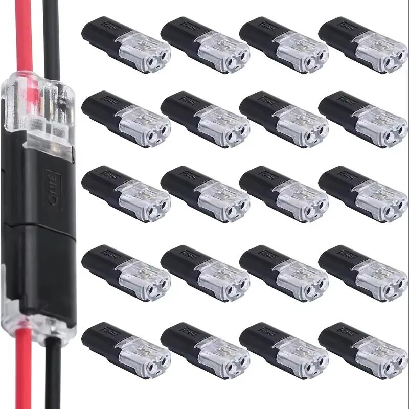 50 Pieces of 2-Pin Plug Electrical Connectors for Automotive Wires and Cables, Automotive Electrical Connector Strip Terminals