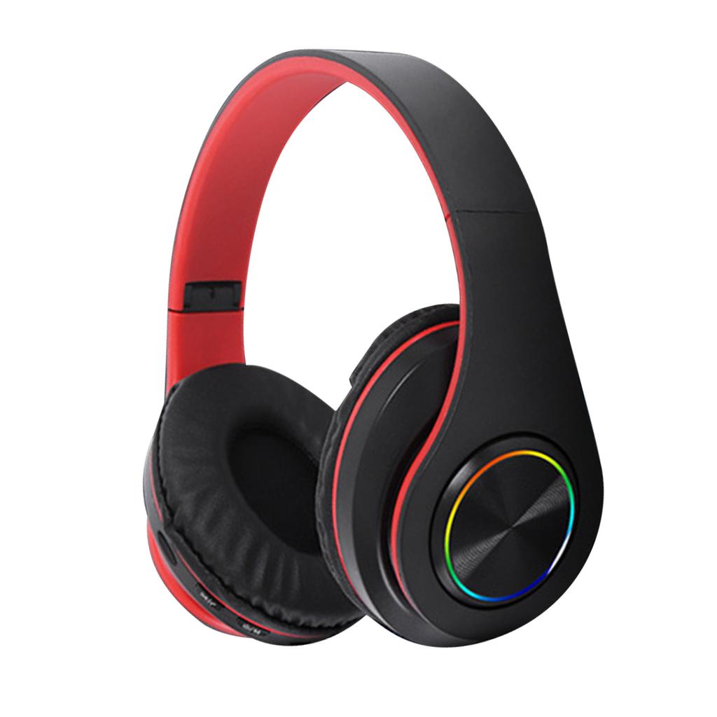 Headset with RGB Light Bass Noise Reduction Comfortable Waterproof Foldable Wireless Gaming Headset