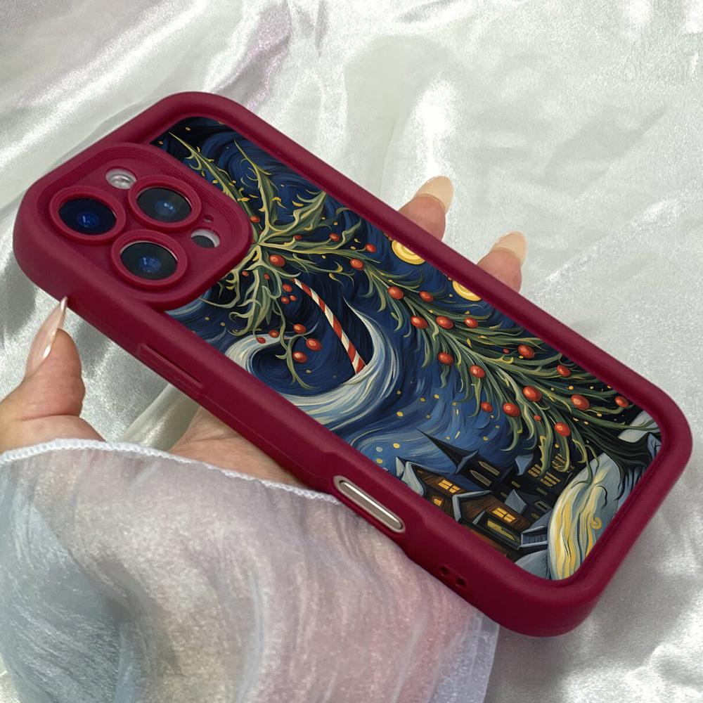 JT17 Sapin de Noël Art Déco Téléphone pour pour iPhone 17 16 Pro Max SamsungS26 Ultra A17 A16 A26 A07 Xiaomi 15T Redmi Note 14 Pro Plus Coque Souple en TPU