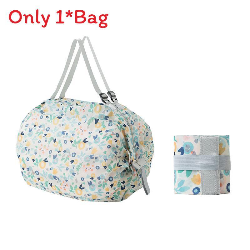 Nylon Foldable Shopping Bag With Large Capacity Waterproof Tote For Grocery Use