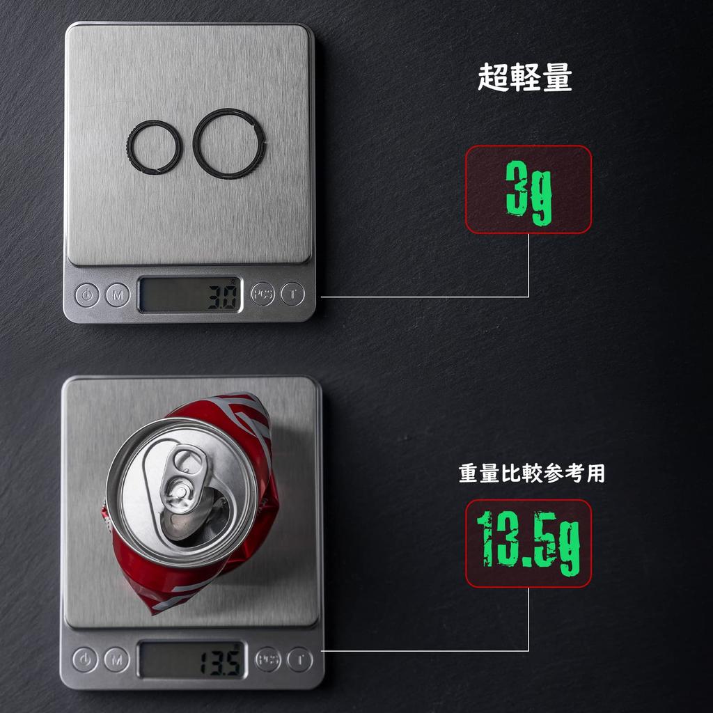 TIMULTI Titanium Key Double Side Stylish Bicycle Key 22mm Outer S X 4 29mm Outer M X Ring, Ring, Push, Anti-Slip Design, Carabiner, Chain,