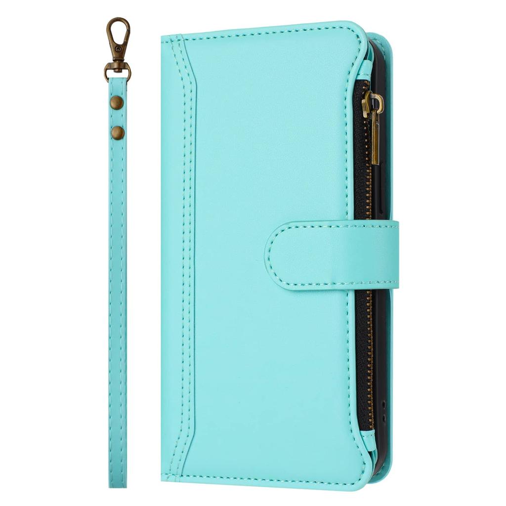 For Samsung Galaxy A70 A50 A40 A30 A20 A10 A06 A42 5G A21S Wallet Case, RFID Blocking Kickstand Flip Cover Wrist Strap Zipper