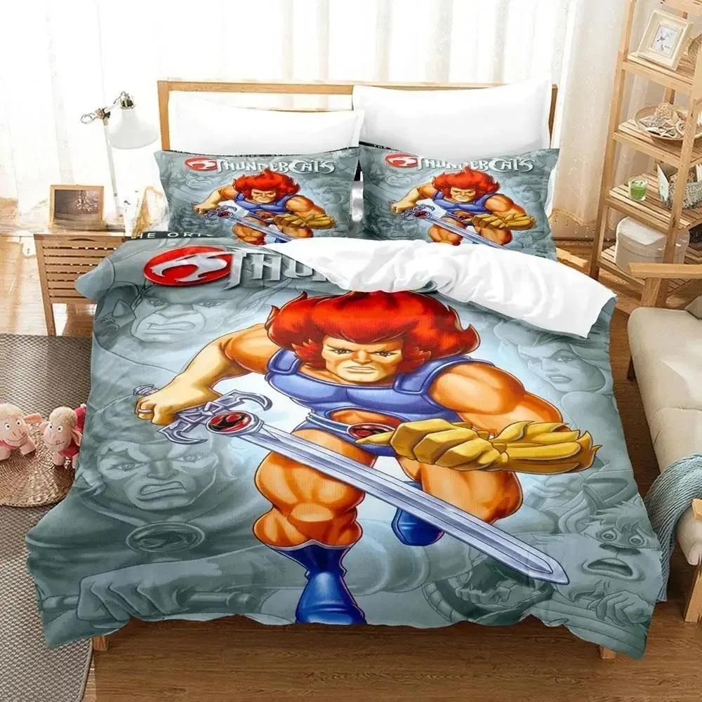Ensemble de literie Fashion Thundercats Simple Twin Full Queen King Size Ensemble de lit Adulte Enfant Chambre Housse de couette Ensembles Imprimé 3D Animé