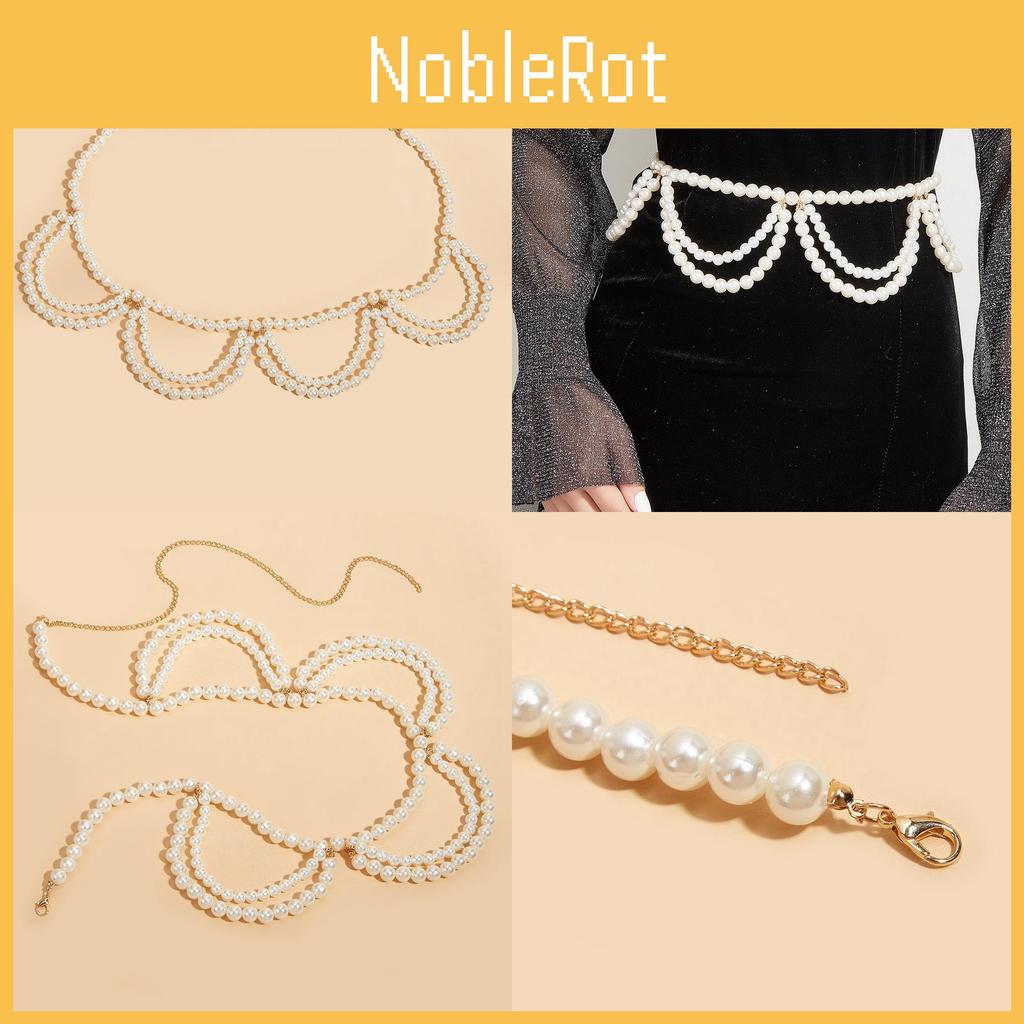 Fashion Double Layer Pearl Tassel Waist Chain For Women Summer Dress Accessories