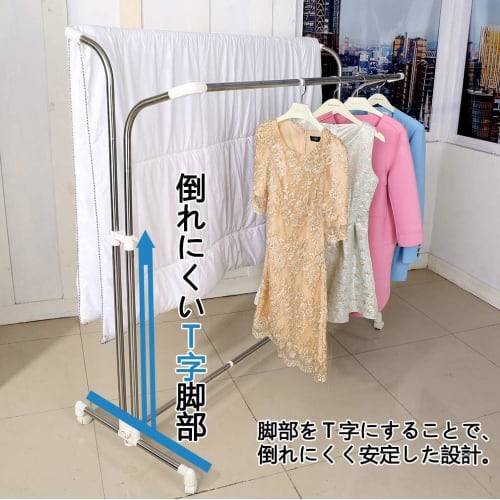 BAOYOUNI Balcony Drying Rack, Clothes Drying Stand with Casters, Extra Large Laundry Dryer with Stainless Steel Wrapped Pipes and Rust-Resistant Treat