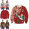 Unisex Herren Damen Hässlicher Weihnachtspullover Weihnachtsmann Warm und Weich Pullover